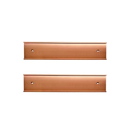 2" x 8" Aluminum Nameplate Holder for Wall or Door 2 Pack (Rose Gold) - color: Rose Gold