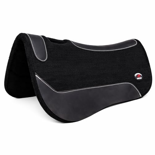 CHALLENGER Horse Western Wool Felt Contoured Close Contact Barrel Saddle Pad Purple 39121 - color: Black, size: 30" Spine x 15" Drop