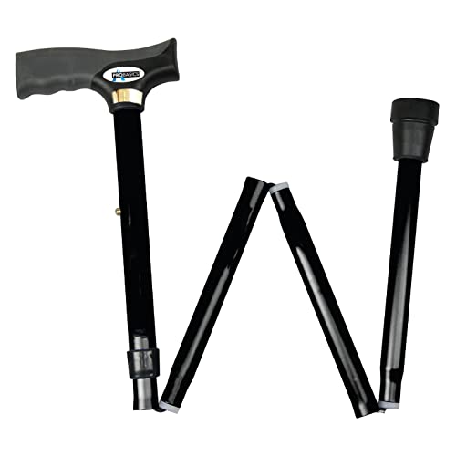 ProBasics Black Folding Cane for Men and Women, Adjustable Foldable Walking Cane with Comfortable Handle - Lightweight, Durable and Portable Walking Aid for Elderly, Disabled, and Mobility Impaired