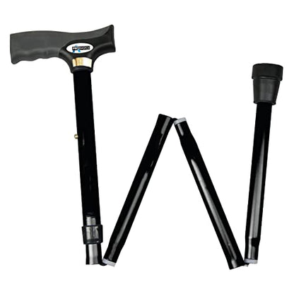 ProBasics Black Folding Cane for Men and Women, Adjustable Foldable Walking Cane with Comfortable Handle - Lightweight, Durable and Portable Walking Aid for Elderly, Disabled, and Mobility Impaired