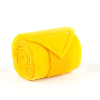 Horse Polo Wraps 2.5m Soft Fleece Polo Wraps Equestrian Leg Bandage Wrap Set of 4 Packs (Yellow - 2.5m) - color: Yellow - 2.5m