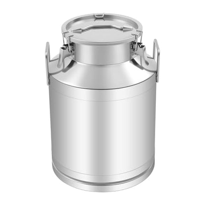 50L/13.3 Gallon Stainless Steel Milk Can - Heavy Duty Milk Jug Bucket with Ergonomic Handle and Tight Lid, SS Liquid Solid Container, Non-Slip Base, Seamless Design, Simply Rinse for Clean - size: 50L/13.3 Gallon