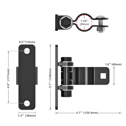 Insaga Gate Hinges Heavy Duty Carbon Steel Chain Link Fence Parts Electroplated Finish, Removable Bolts for Wall Mount, Fits 1-3/8'' Outer Diameter Pipes/Posts for Farm, Fence Gate (4Pack, Black) - size: 1-3/8''