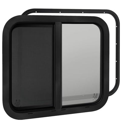 24"W x 15"H RV Windows for Cargo Trailer Camper,Tinted Horizontal Sliding - size: 24"W x 15"H