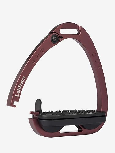 LeMieux Vector Control Stirrup - New Generation - Spring Loaded Hinged Arm - Cross Track Grip Surface - color: Auburn