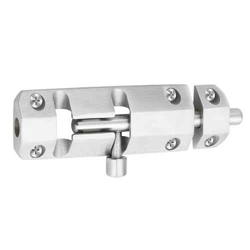 Alise 4 Inch Barrel Bolt Latch Slide Bolt Latch Lock,Brushed | SUS304 Stainless Steel Gate Latch Safety Door Lock for Interior Door Shed Barn Wooden Fence Chicken Dog Cage Window Garage - color: Brushed Nickel, size: 4 Inch