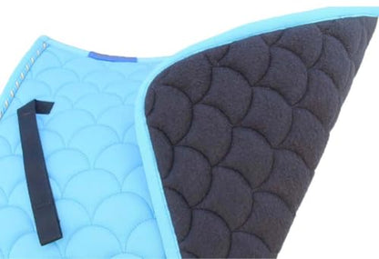 Horse English Quilted Contoured All-Purpose Trail Saddle Pad 7296 - color: Turquoise, size: 23" (Spine) x 20" (Drop)