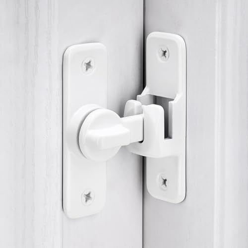 White 90/180 Degree Flip Latch,Zinc Alloy Barn Door Latch - color: White