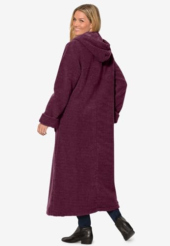 Woman Within Long Hooded Berber Fleece Coat | Women's Plus Size - color: Navy, size: 2X