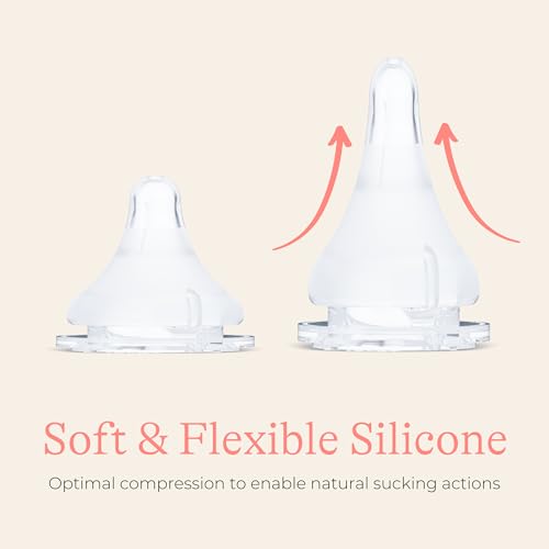 Lansinoh NaturalWave Baby Bottle Nipples, Slow Flow (S), 4 Count