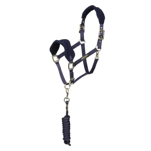 Shires ARMA Fleece Headcollar & Lead Rope - color: Navy, size: Cob
