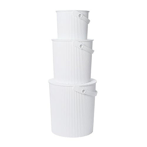 Hachiman Bucket Set of 3 Mini, Large, & Extra Large - color: White, size: Set of 3