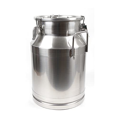 20-60L Stainless Steel Milk Can Wine Milk Bucket Wine Pail Bucket Milk Can Tote Jug with Sealed Lid Heavy Duty, with Independent Embedded Silicone Sealed Lid (50L) - size: 50L