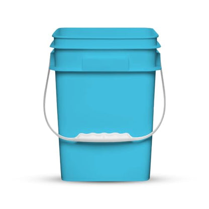 House Naturals 4 Gallon Square Food Grade Plastic Bucket with Lid, Made in USA (Pack of 2) BPA Free (Aqua) - color: Aqua
