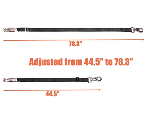 Adjustable Nylon Cross Ties （2 Pack）-Cross Tie with Panic Snap and Bull Snap - Adjusts from 44.5" to 78.3" - color: Black