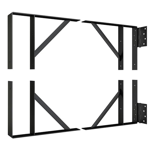 BarnSmith Heavy Duty Anti-Sag Gate Hardware Kit - Steel Brackets with Welded Hinges for Wooden Fence, Driveway, Corral Gates - Fence Gate Kit, Gate Hinges (Door Not Included)