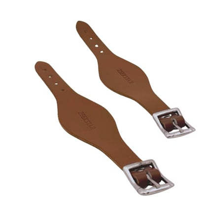 Pair of Leather Stirrup Hobble Straps Adjustable Replacement Straps for Western Saddles with Stainless Steel Buckle Closure - color: Brown