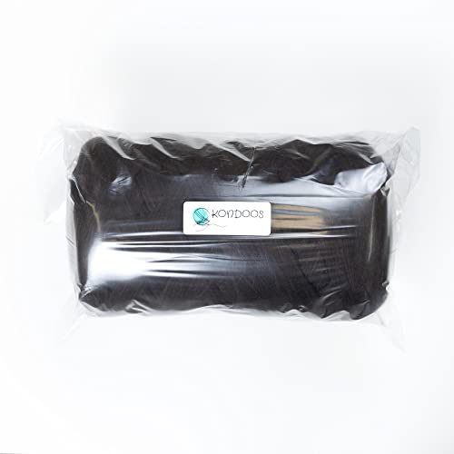 Natural Wool Bulky Chunky Yarn roving, 8 lb. Best fot Hand Made Spinning, arm Knitting, Felting,Giant Blankets, Tapestry, Bedding un-Dyed. (Dark Brown Chocolate, 8 lb) - color: Dark Chocolate, size: 8 lb