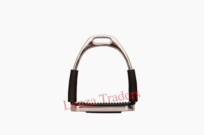 Silver Flexible Safety Stirrups – Shock Absorbing Stainless Steel Irons for Horse Riding - Stainless Steel Flexible Safety Stirrups - size: 4.5" inch