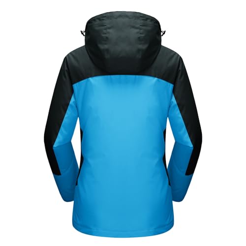 MAGCOMSEN Women's 3-in-1 Winter Coats Snow Ski Jacket Waterproof Windproof Fleece Lined Winter Jacket Parka - color: Lake Blue, size: X-Small