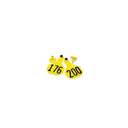 YTEX 3 Star Medium Cattle ID Ear Tags Yellow Numbered 126-150