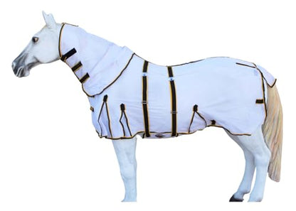60" Horse Light Summer Spring Airflow Mesh Neck 73152 - color: Neck White Yellow Black, size: 60 inches