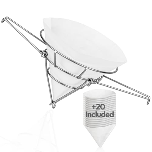Cone Filter Holder with 20 Paper Filters, 10-Inch Oil Filter Cuisine Ready - color: Dismantable