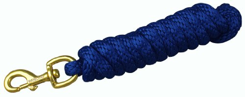 Hamilton Poly Lead with Bolt Snap, Navy Blue, 5/8" Thick x 10' Long - color: navy blue