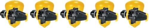 Jobe Valves J-MFV0075DLT 82026 Megaflow Valve 3/4", Yellow/Black – High Flow Float Valve for Livestock Water Troughs, Up to 90 GPM, Underwater Mount, GF Nylon Construction - size: 5 Pack