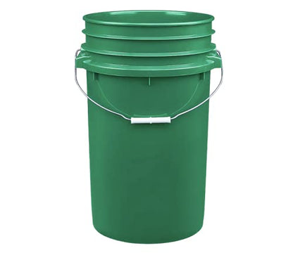 House Naturals 7 Gallon Large Green Food Grade - BPA Free- Made in USA Bucket Pail Container with Black Screw On Gasket lid (Pack of 2)