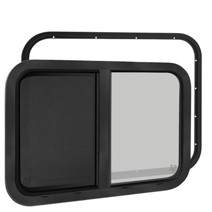 48"W x 22"H RV Windows for Cargo Trailer Camper,Tinted Horizontal Sliding - size: 48"W x 22"H