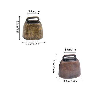 5 Pack Grazing Copper Bells, Metal Cow Bells for Dogs, Animal Copper Loud Bronze Bell, Small Brass Bell, for Cow Horse Sheep Cats Small Pets Anti-Theft Accessories (Bronze), 1, Brass Bronze Iron,