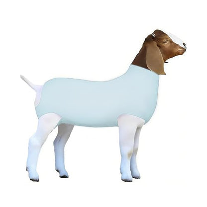 Spandex Goat Tube for Show Goats - Show Livestock Supplies: Goat Covers & Blankets (Light Grayish Blue, Large) - color: light grayish blue, size: Large