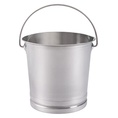 14.8Qt Stainless Steel Milk Pail Bucket with Lid and Handle, Heavy Duty Round Bucket Multi Purpose Bucket Milk Cans for Compost Kennels, Kitchen Compost Bin