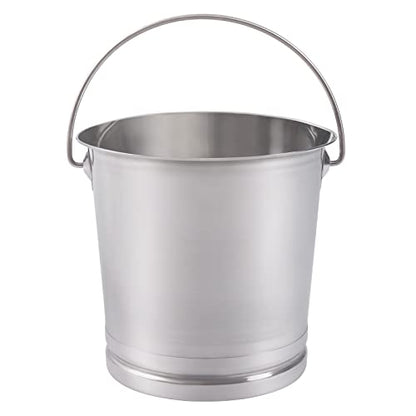 14.8Qt Stainless Steel Milk Pail Bucket with Lid and Handle, Heavy Duty Round Bucket Multi Purpose Bucket Milk Cans for Compost Kennels, Kitchen Compost Bin