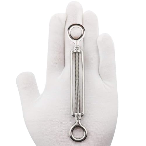 TooTaci 10 Pack M5 Turnbuckle, 304 Stainless Steel Turnbuckle Eye and Eye | Turnbuckle Wire Tensioner, Adjustable Turnbuckles for Cables Wire, Cable Tightener for Tension, Garden Trellis, Cable Railing - size: M5 OO-10Pcs