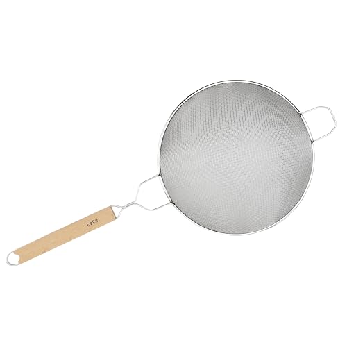 Winco MS2K-10D Strainer, 10.5-Inch Diameter, Double Fine Mesh, Medium, Stainless Steel, Tan | Foodservice, Great for Draining Pasta, Rinsing Produce, Straining and Kitchen Prep