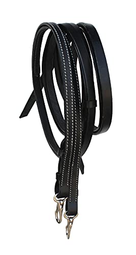 Horse Western Leather Tack Beaded Bitless Sidepull Bridle Reins 77RT17 - color: Black/Beaded