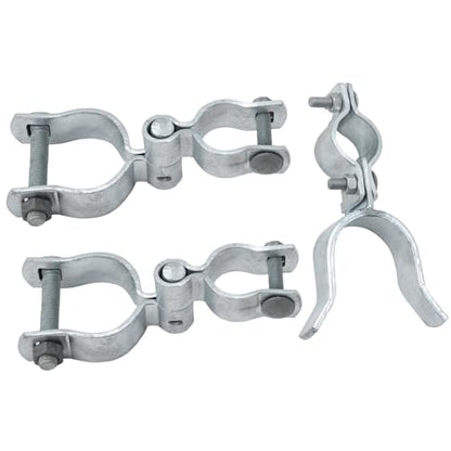 VIVIDA 1-3/8" x 2-3/8" Chain Link Gate Hinge Kit, Chain Link Gate Hardware | Include 1-3/8" x 2-3/8" Fence Gate Hinge Kit, 1-3/8" x 2-3/8" Chain Link Gate Latch, Galvanized Steel - size: 1-3/8" × 2-3/8" (SILVER)