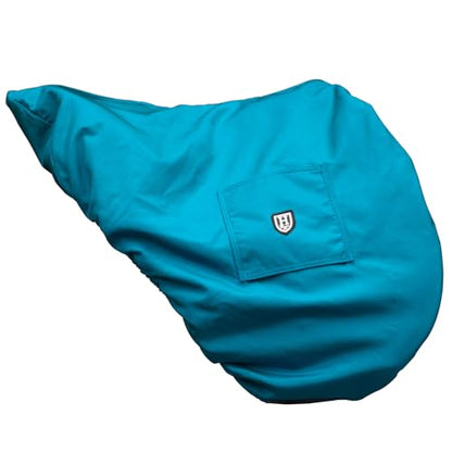 Harrison Howard Premium English Saddle Cover, Waterproof & Breathable Fleece-Lined Protective Saddle Cover - color: Azure Blue, size: Dressage-One Size