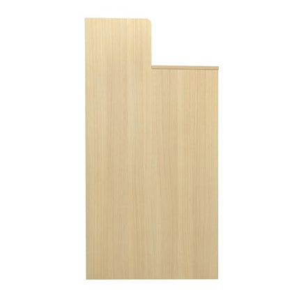 Flash Furniture Trash Can Enclosure, 32 Gallon, Oak | 8" Drop Hole, Tray Shelf, Swing Door, Commercial Grade - color: Oak