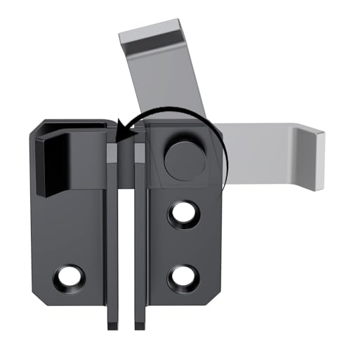 Right Door Flip Latch Gate Latches Safety Door Lock Catch Slide Bolt Latch for Barn Cabinet Pet Cage Garden Wood Fence Garage Window Sliding Door Heavy Stainless Steel Gate Hardware Locks(Black-L) - color: Black-Large-Right