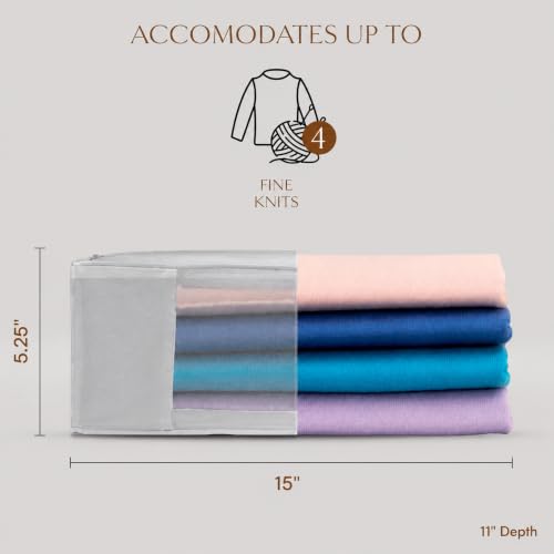 Hayden Hill Luxury Organic Cotton Sweater Storage Bag For Cashmere 15 Inch - color: Light Gray