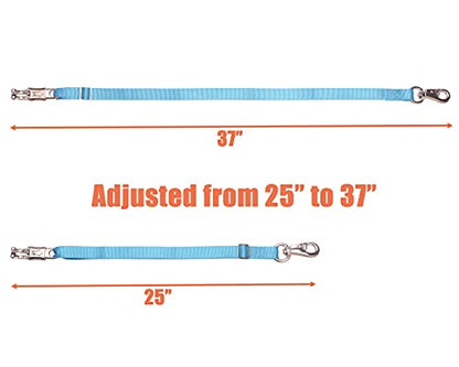 Adjustable Trailer Tie （2 Pack）-Horse Trailer Nylon Strap Tie，Adjusted from 25 to 37” - color: Hurricane Blue