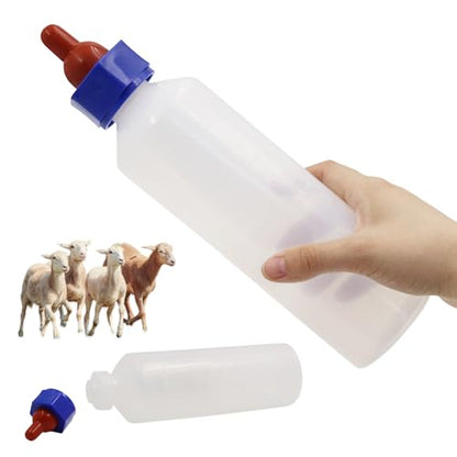 2PCS 500ml Calf Nursing Feeder Bottle with Rubber Nipple Milk Feeder Feeding Bottles,Farm Goat Calf Sheep Milk Feeder Livestock Tools (500ml 2pcs) - size: 1 Count (Pack of 2)