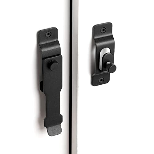 Matte Black Barn Door Latches，4.33”x 3.23” Flip Door Latch - color: Matte Black_1 Pack