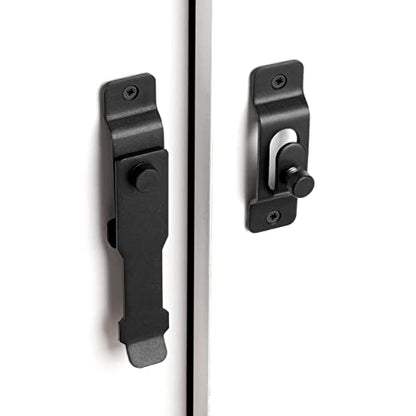 Matte Black Barn Door Latches，4.33”x 3.23” Flip Door Latch - color: Matte Black_1 Pack