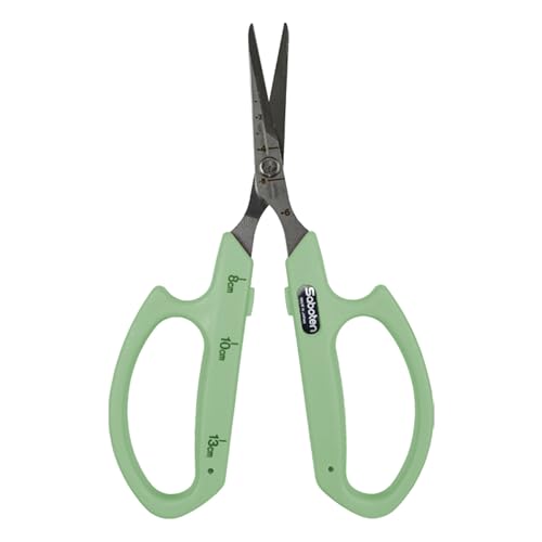Saboten Stainless Steel Angled Blade Trimming Scissors Green PT-13 160mm Precision Gardening Bonsai and Floral Shears Made in Japan - color: Green, size: Stainless Steel Angled Blade