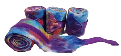 Big Black Horse Tye Dye Fleece Polo Leg Wraps - Set 4 (Mini) - size: Mini