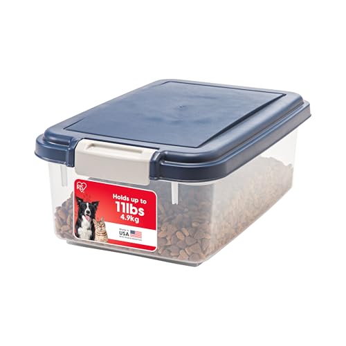 IRIS USA Dog Food Storage Container, Up to 11 lbs, Navy, Made in USA - size: 11 lbs